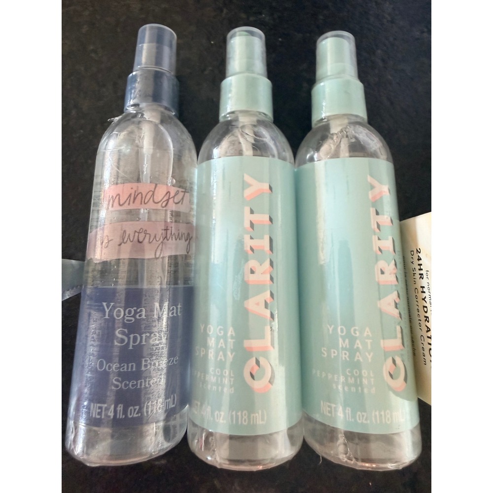 Yoga Mat Spray Bundle 3pk Ocean Breeze & Clarity Cool Peppermint 4oz Each‎